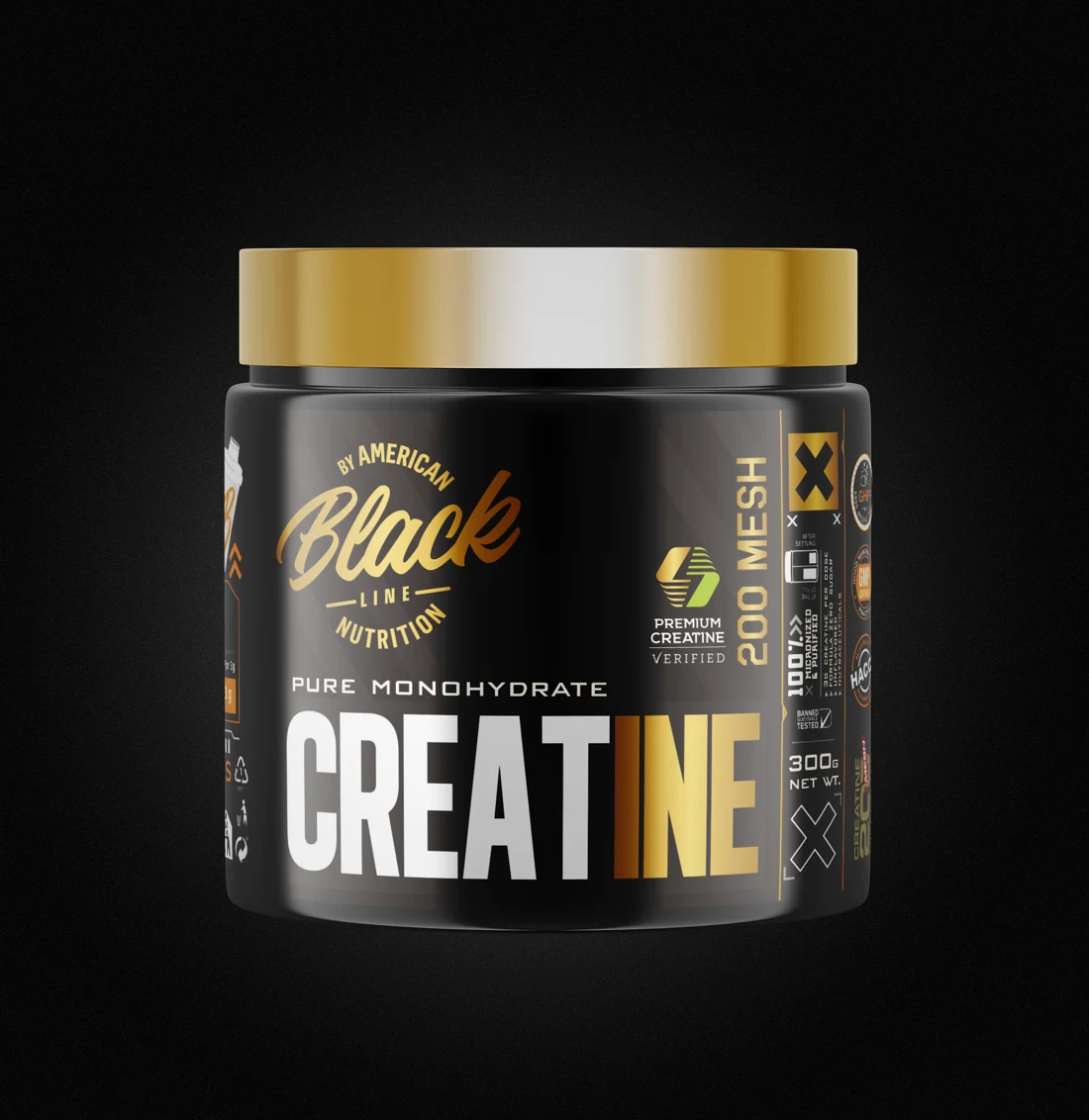Bote Black Line Creatine Pure Monohydrate de 300 g