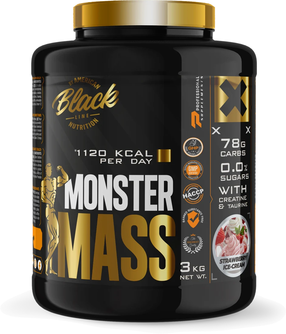 Envase Black Line Monster Mass sabor Cookies