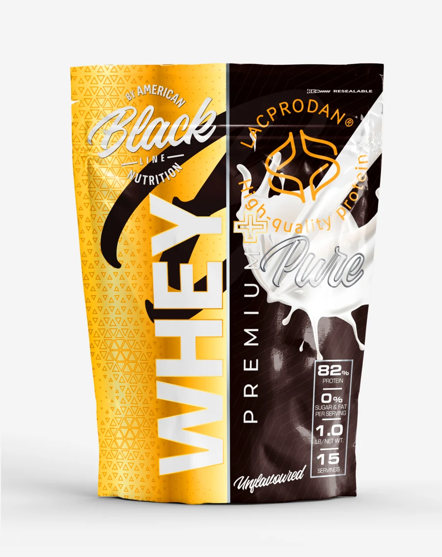 Envase Black Line Whey Premium+ sabor Pure · Sin sabor