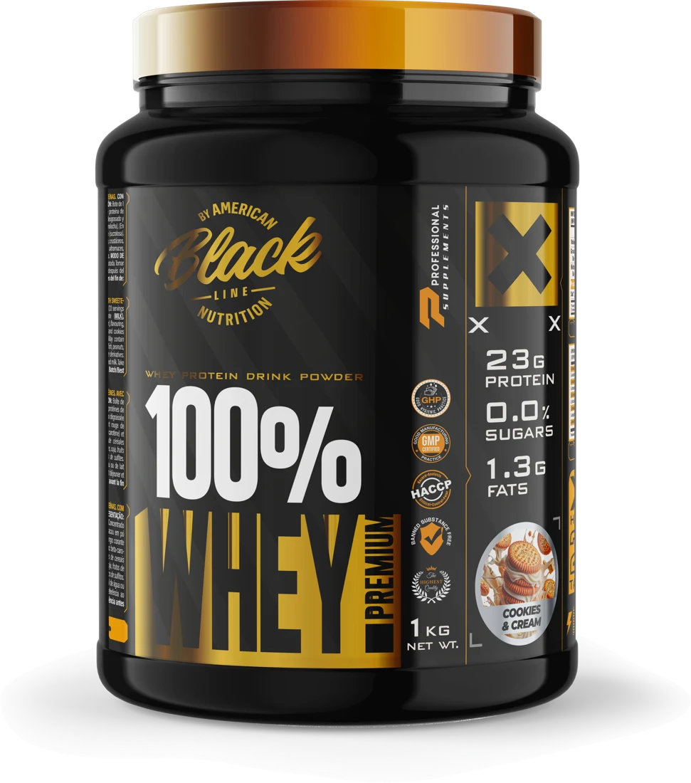 Envase Black Line 100% Whey Premium sabor Chocolate